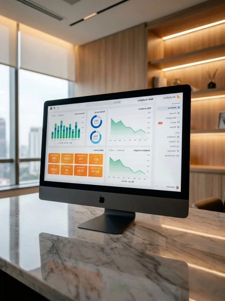 Web Analytics Dashboard on iMac