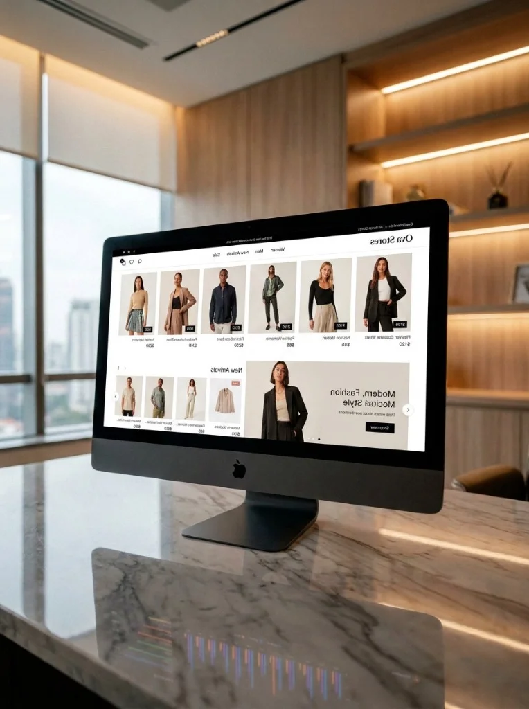Ova Stores eCommerce Application on iMac