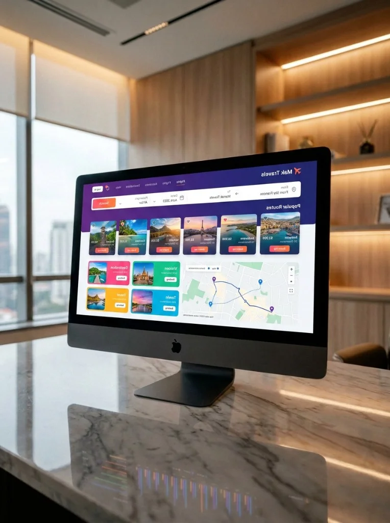 Mak Travels Booking Application on iMac